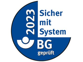 Logo Gütesiegel „Sicher mit System“ 2023