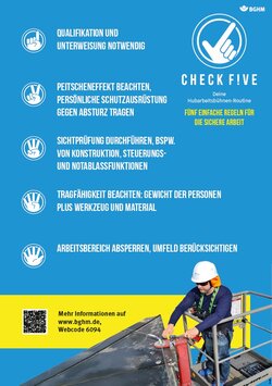 Fünf einfache Regeln für die sichere Arbeit mit Hubarbeitsbühnen