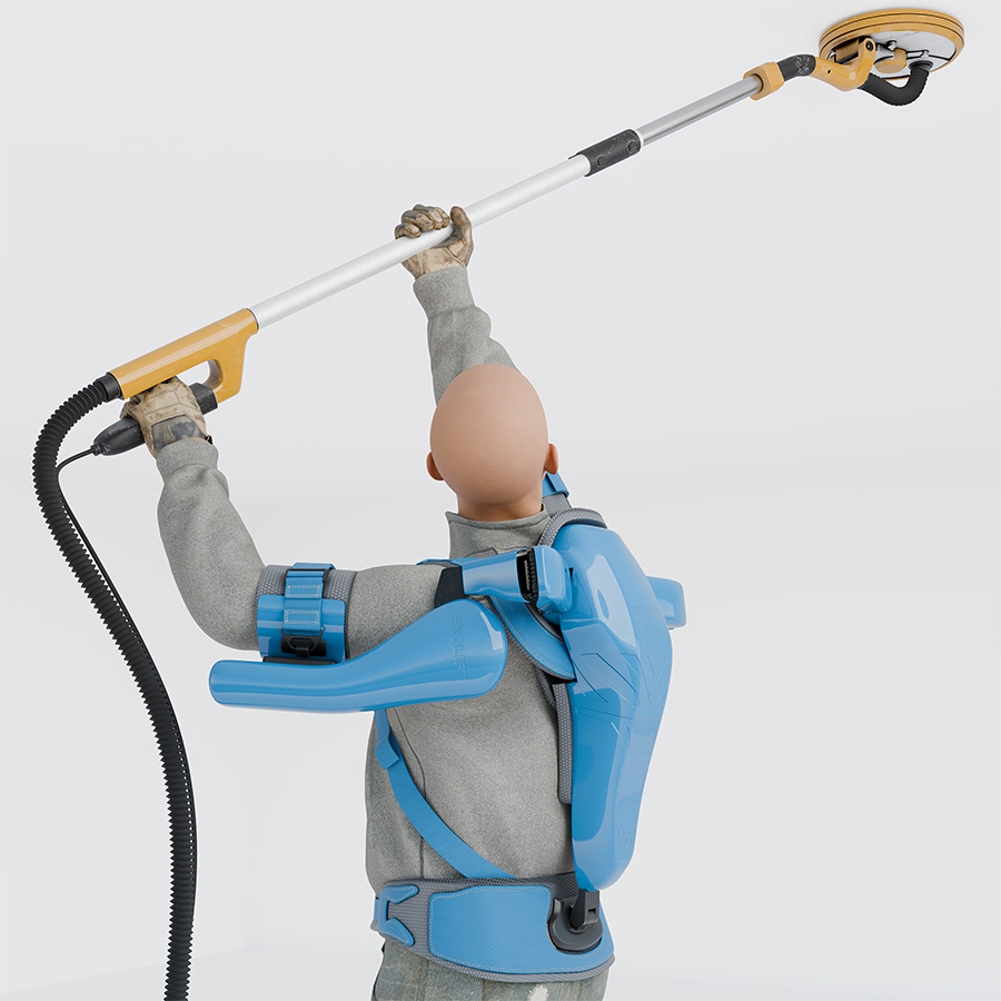 Ein Exoskelett entlastet beim Überkopfarbeiten