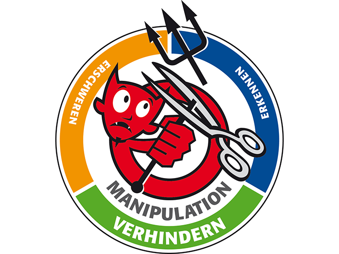 Logo: Manipulation verhindern; Grafik: Schmid Riedmann & Partner 
